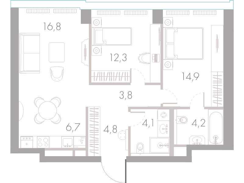 3 ккв (Евро) 67,6 м²
