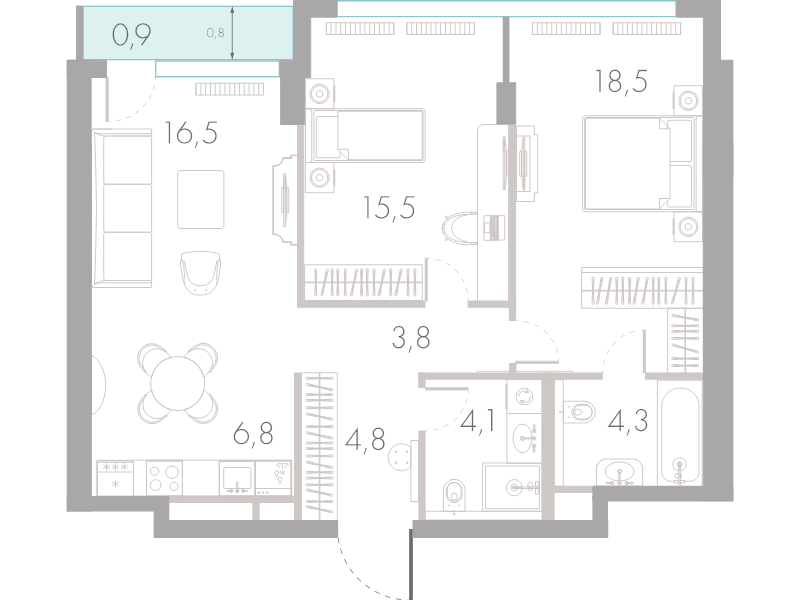 3 ккв (Евро) 75,2 м²