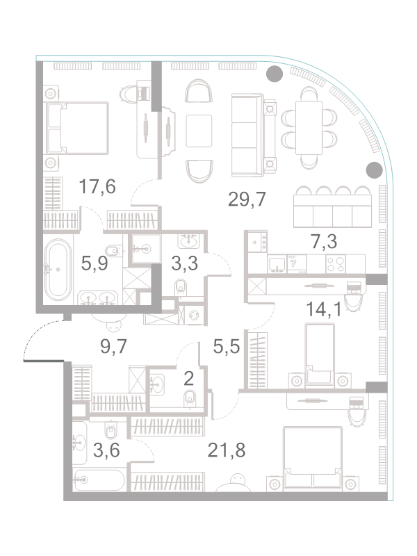 4 ккв (Евро) 120,5 м²