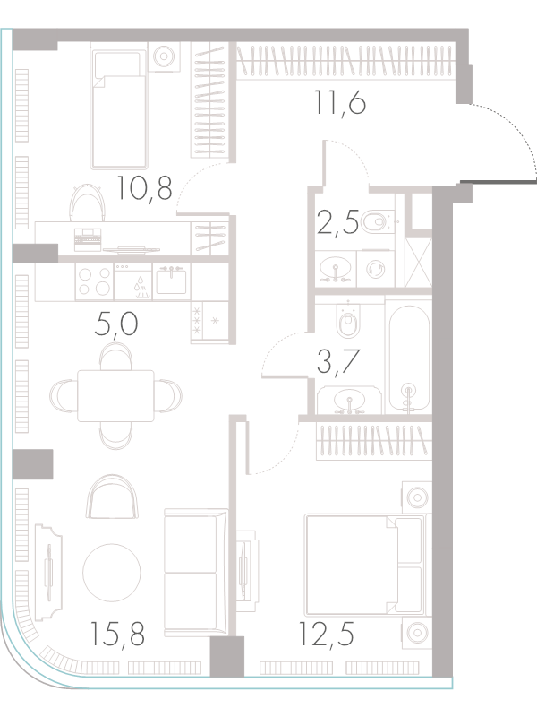 3 ккв (Евро) 61,5 м²