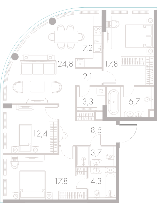 4 ккв (Евро) 109,4 м²