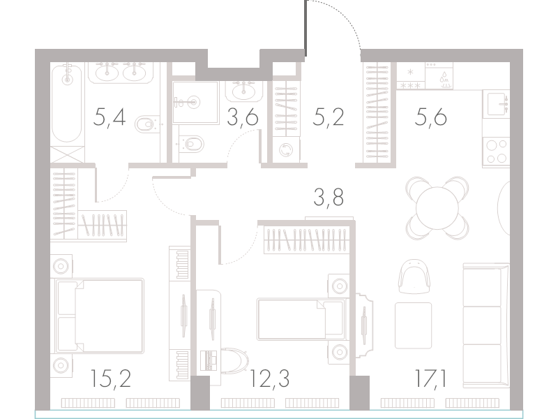 3 ккв (Евро) 67,4 м²