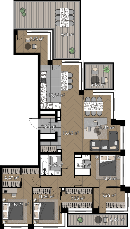 4 ккв (Евро) 157,4 м²