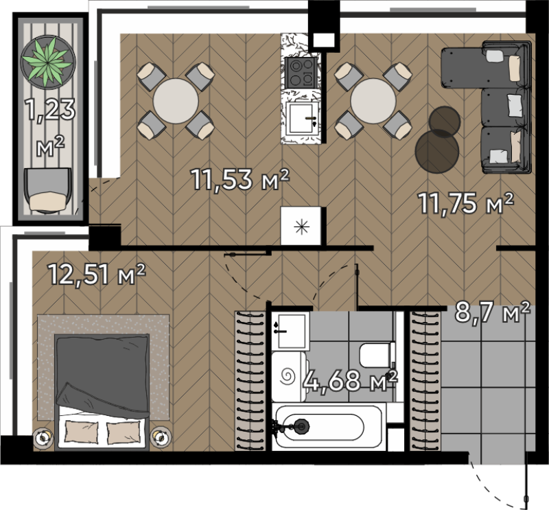 2 ккв (Евро) 50,4 м²