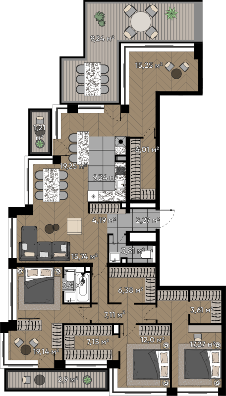 5 ккв (Евро) 165,3 м²