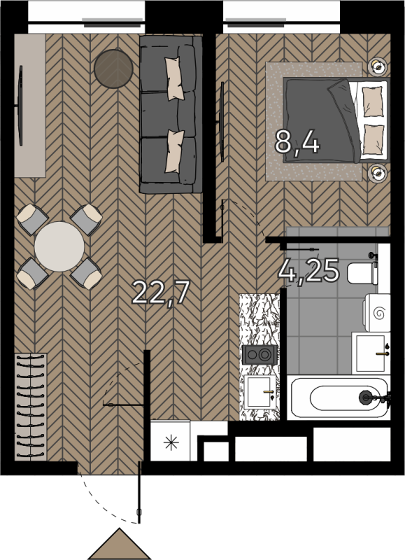 2 ккв (Евро) 36,6 м²