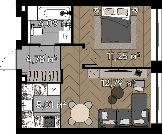 2 ккв (Евро) 37,9 м²