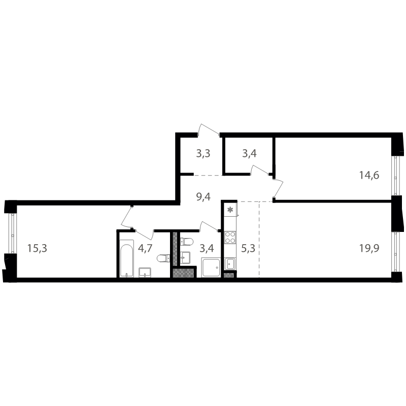 3 ккв (Евро) 79,2 м²