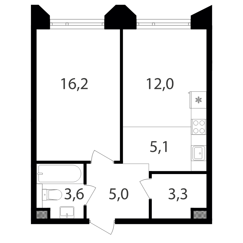 2 ккв (Евро) 44,2 м²