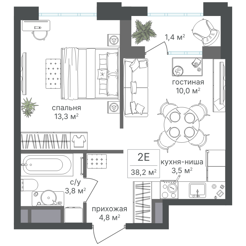 1 ккв 37,2 м²