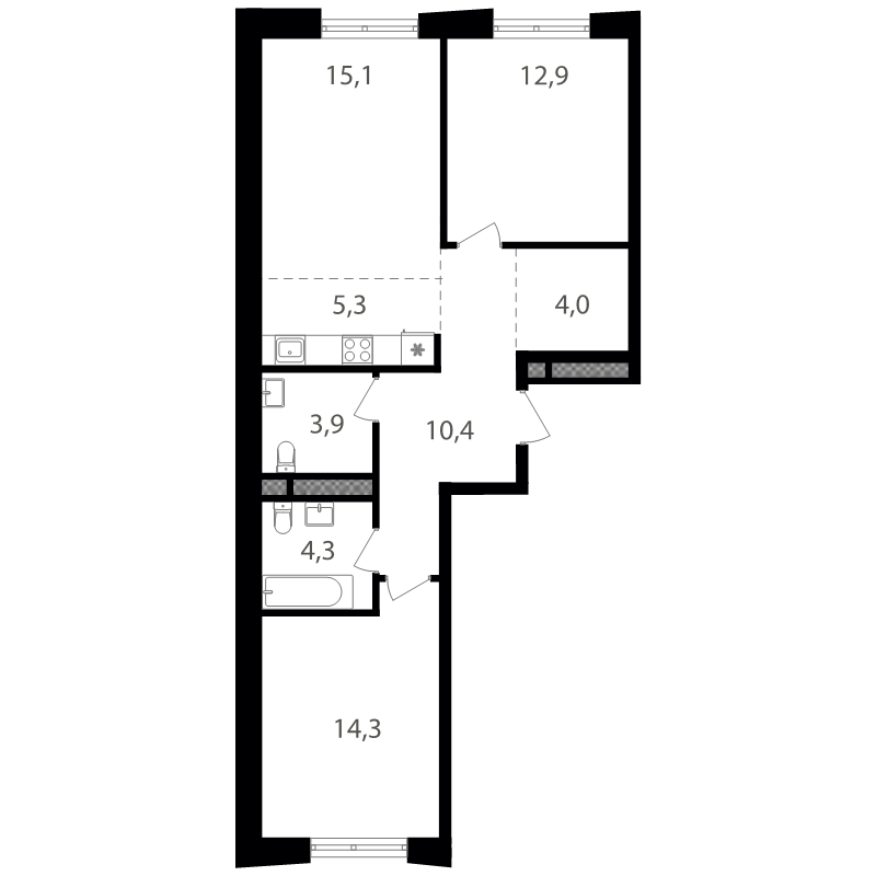 3 ккв (Евро) 70,2 м²