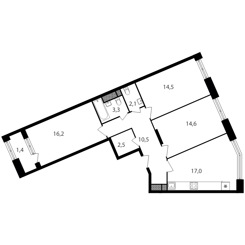 4 ккв (Евро) 82,1 м²