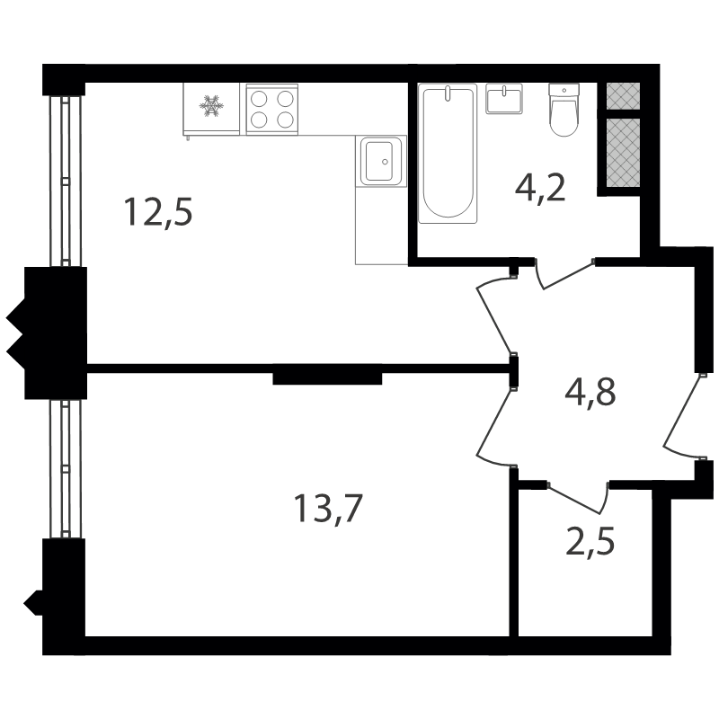 1 ккв 37,7 м²