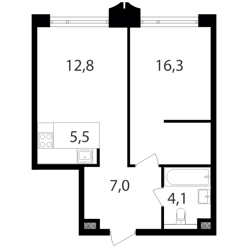 2 ккв (Евро) 45,9 м²