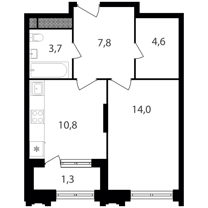 1 ккв 42,2 м²