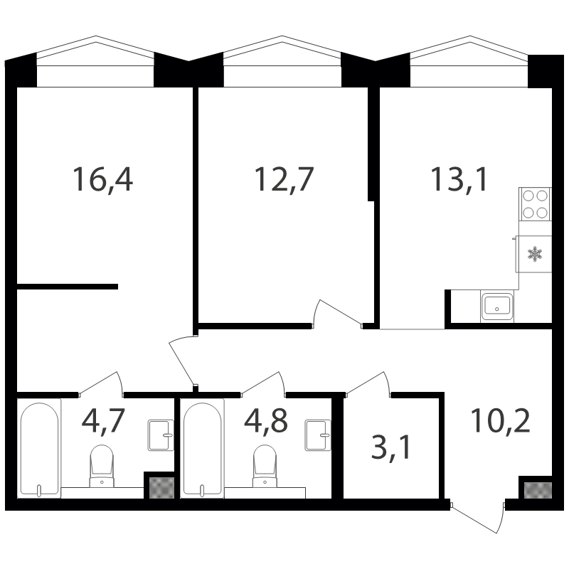 2 ккв 65 м²