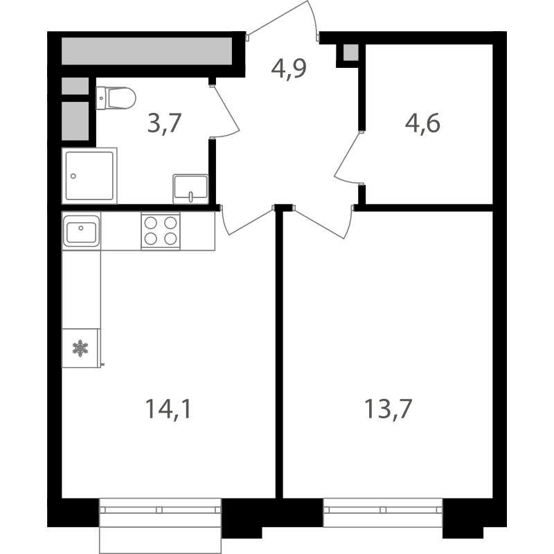 1 ккв 41 м²