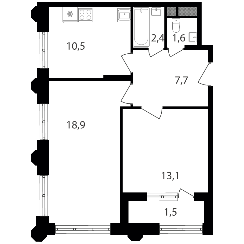 2 ккв 55,7 м²