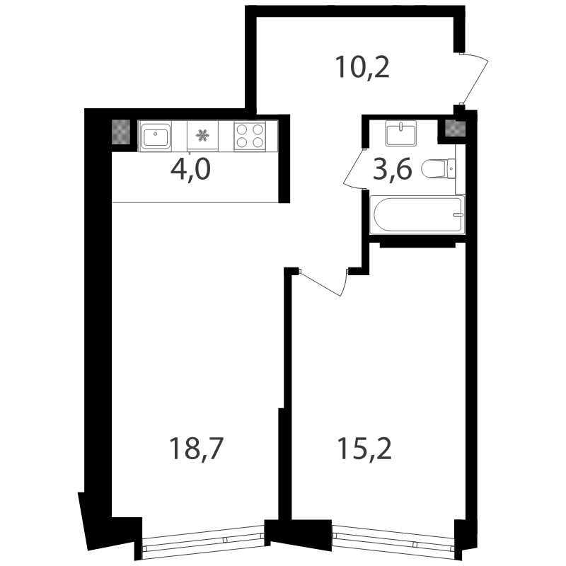 2 ккв (Евро) 51,7 м²