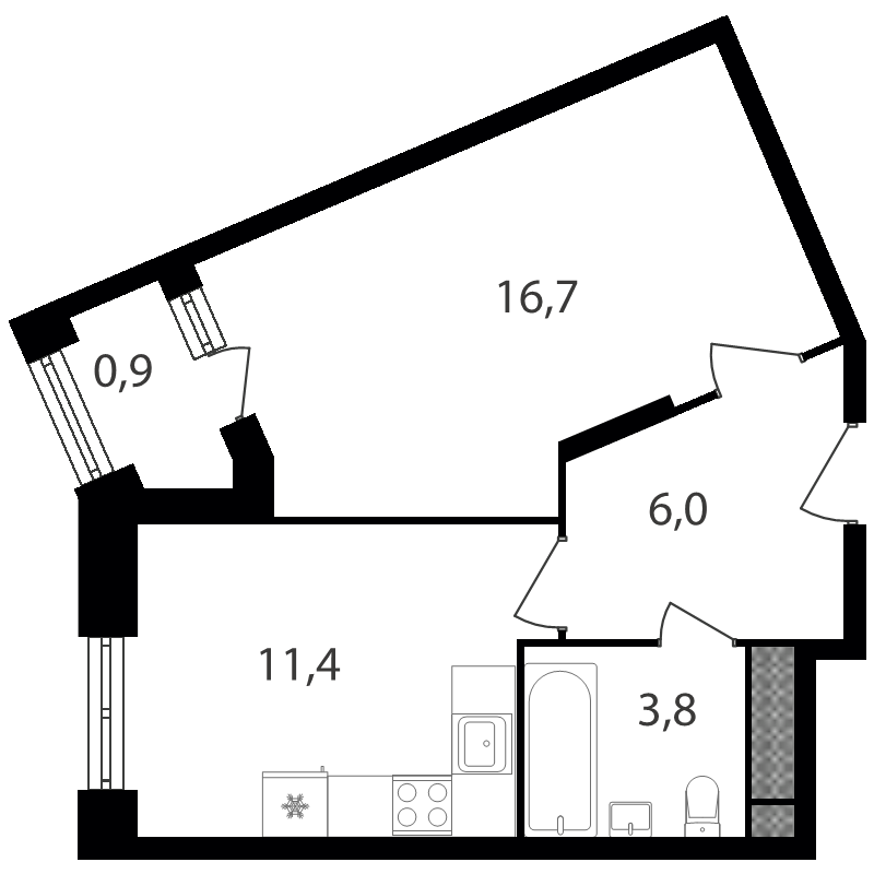 1 ккв 38,8 м²