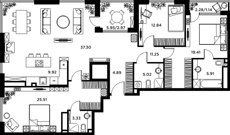 4 ккв (Евро) 139,5 м²