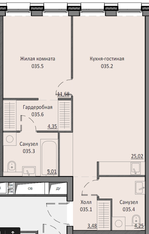 2 ккв (Евро) 53,8 м²