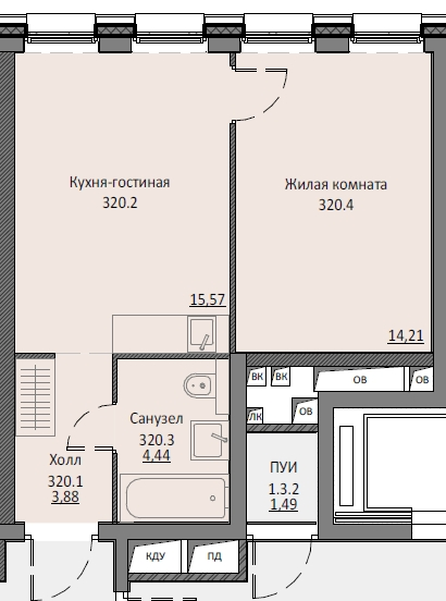 2 ккв (Евро) 38,2 м²