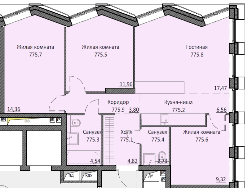4 ккв (Евро) 75,3 м²