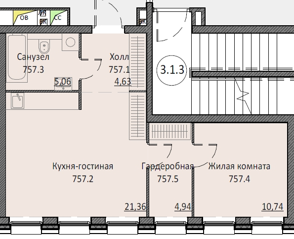 2 ккв (Евро) 46,9 м²