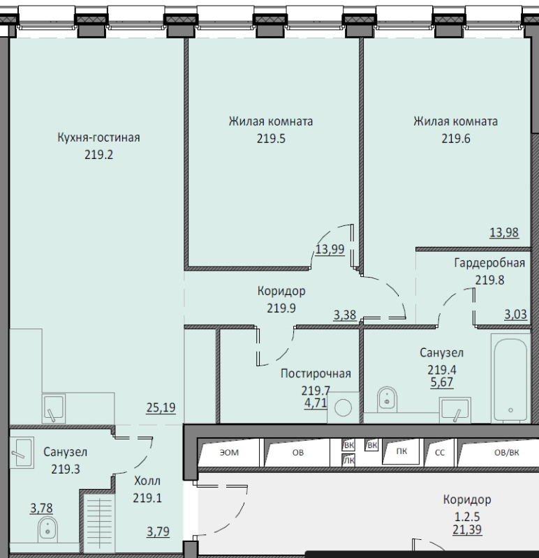 3 ккв (Евро) 75,6 м²