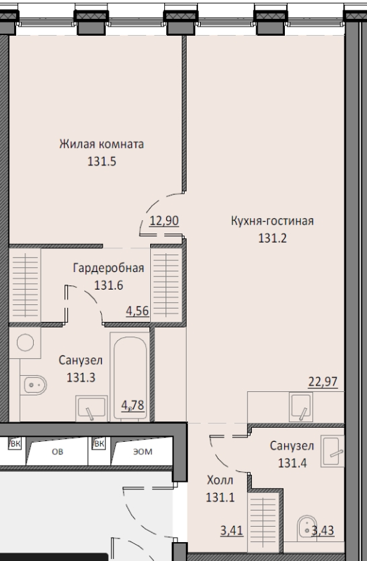 2 ккв (Евро) 52,3 м²