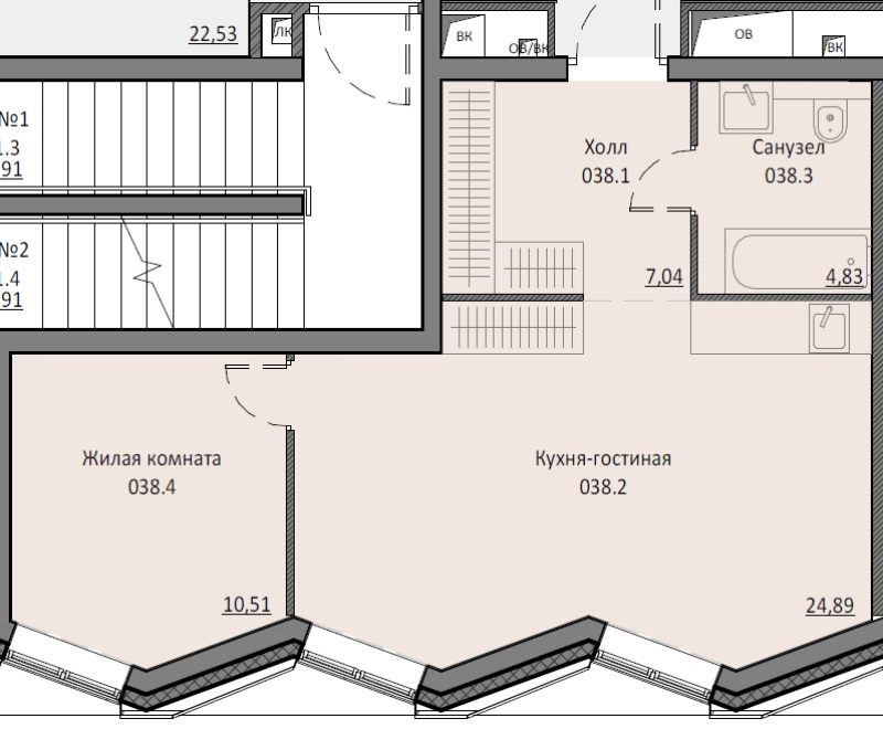 2 ккв (Евро) 47,1 м²