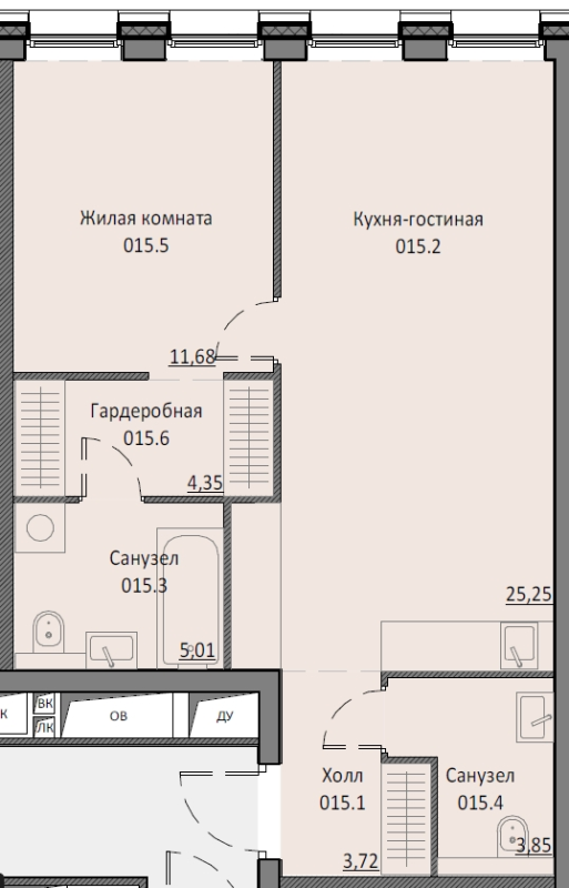 2 ккв (Евро) 53,8 м²