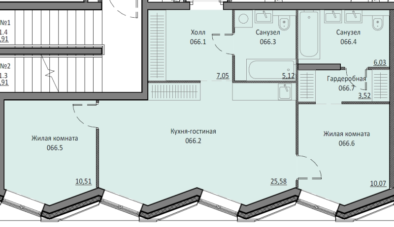 3 ккв (Евро) 67,6 м²