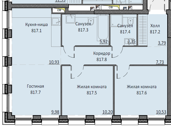 3 ккв (Евро) 62,2 м²