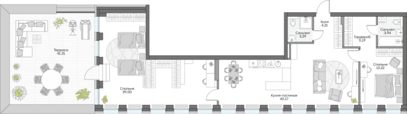 3 ккв (Евро) 145,8 м²