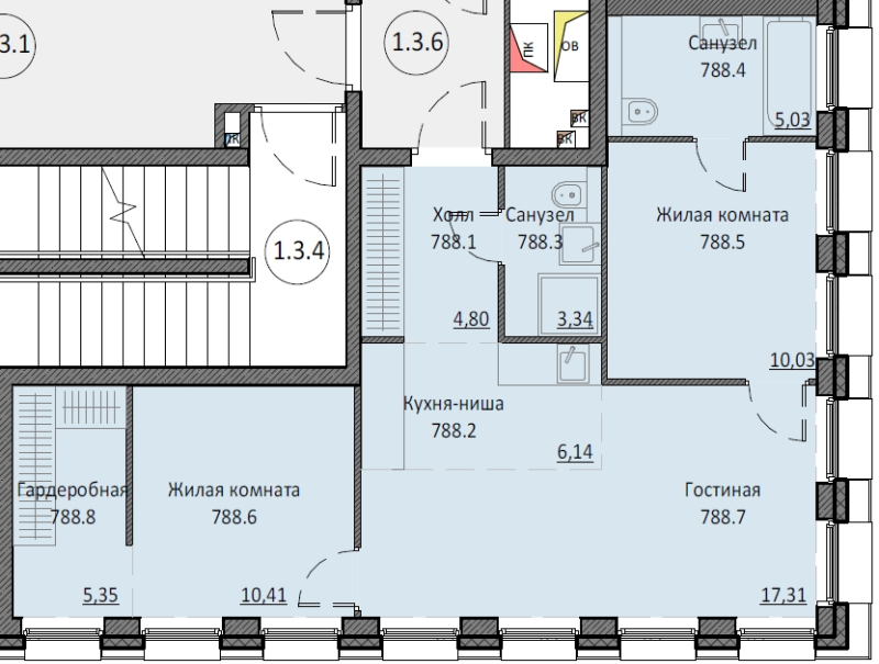 3 ккв (Евро) 61,7 м²