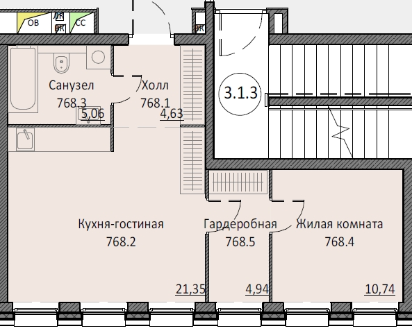 2 ккв (Евро) 46,9 м²