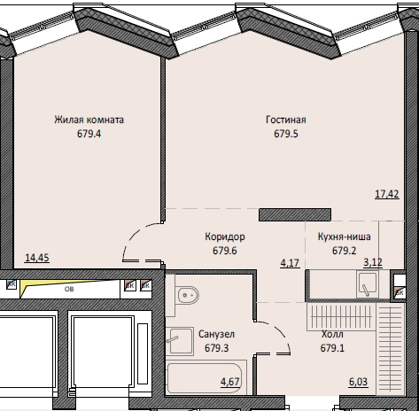 2 ккв (Евро) 49,9 м²