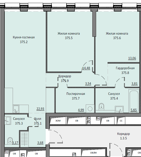 3 ккв (Евро) 74,8 м²