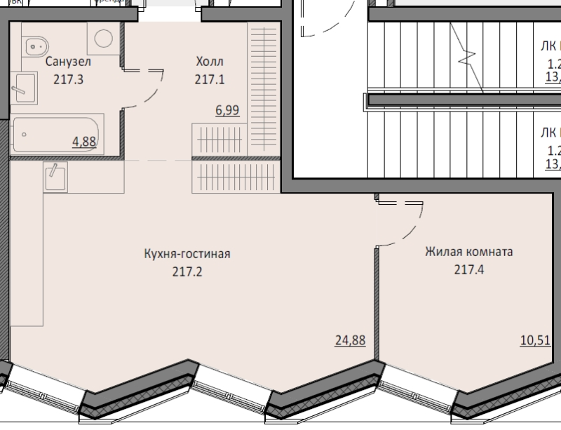 2 ккв (Евро) 47,2 м²