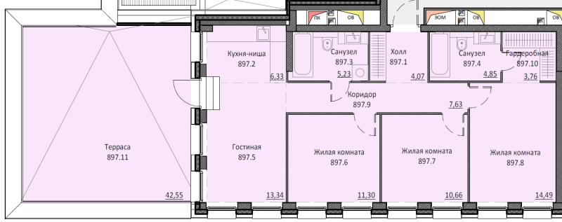 4 ккв (Евро) 124 м²