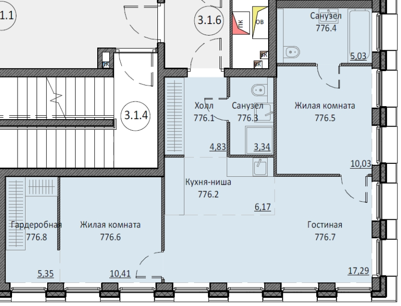 3 ккв (Евро) 61,7 м²