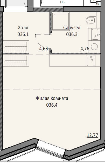 Студия 30,3 м²