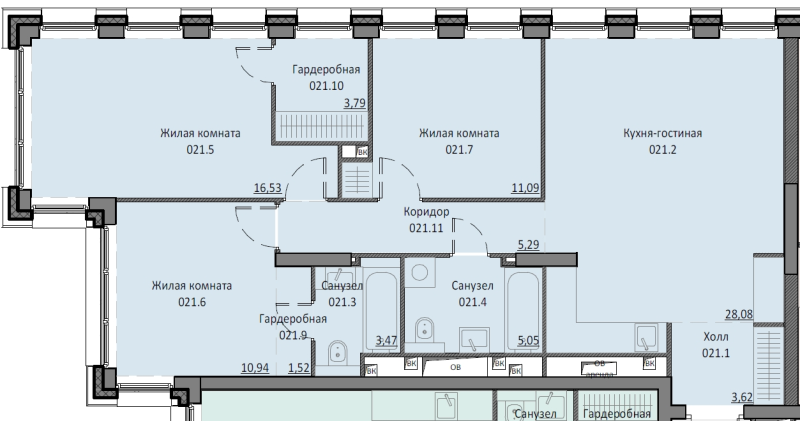 4 ккв (Евро) 89,5 м²