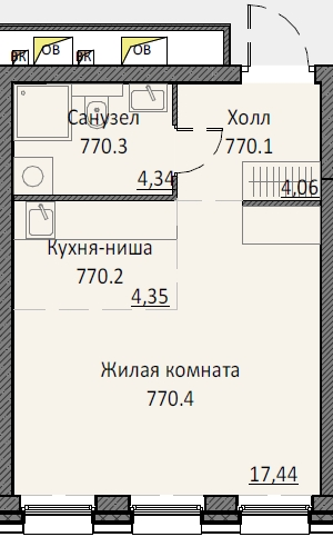 Студия 30,2 м²
