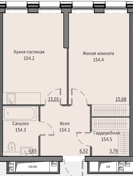 2 ккв (Евро) 45,8 м²