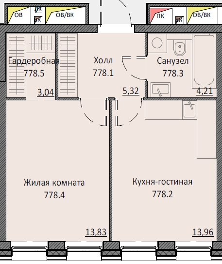 1 ккв 40,5 м²