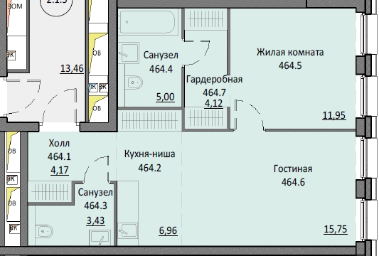 2 ккв (Евро) 51,2 м²