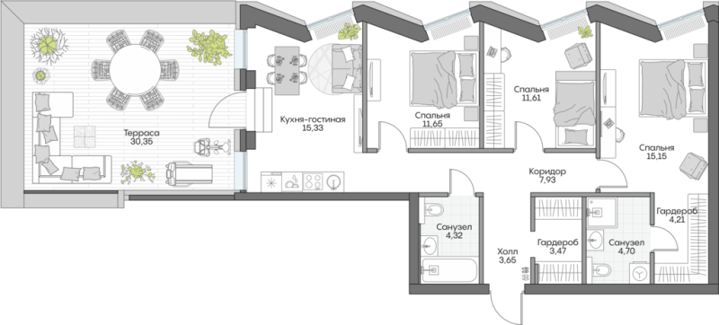 3 ккв 110,7 м²